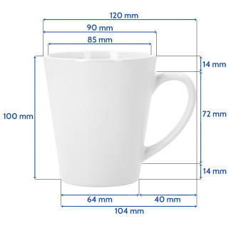 Taza Cónica Blanca 12oz