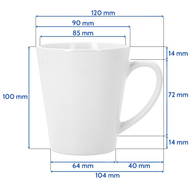 Taza Cónica Blanca 12oz