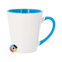 Taza Cónica Asa e Interior Color 12oz