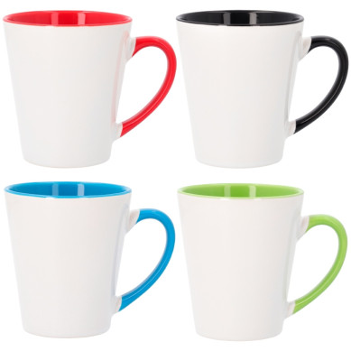 Taza Cónica Asa e Interior Color 12oz